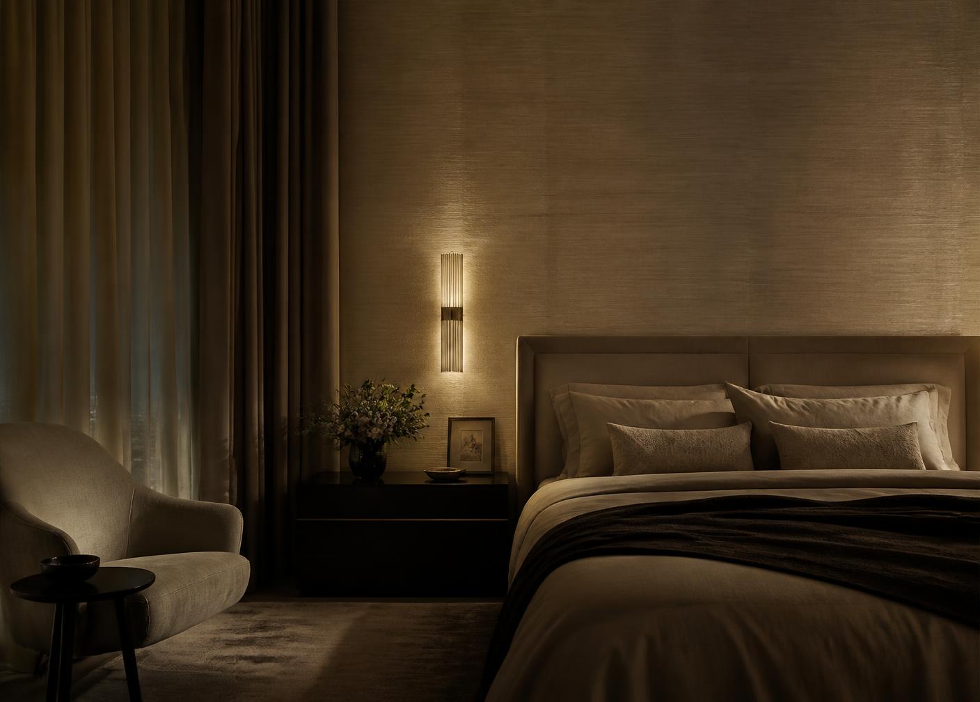 «Садовые кварталы», 74 м² — Champagne Moire · муар